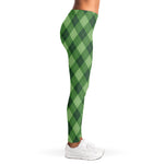 Forest Green Argyle Pattern Print Women's Leggings