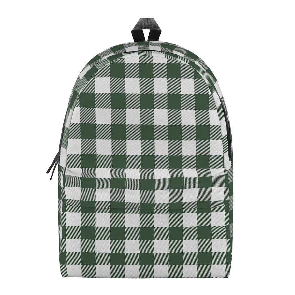 Forest Green Buffalo Check Pattern Print Backpack