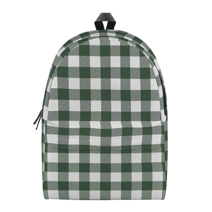 Forest Green Buffalo Check Pattern Print Backpack