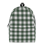 Forest Green Buffalo Check Pattern Print Backpack