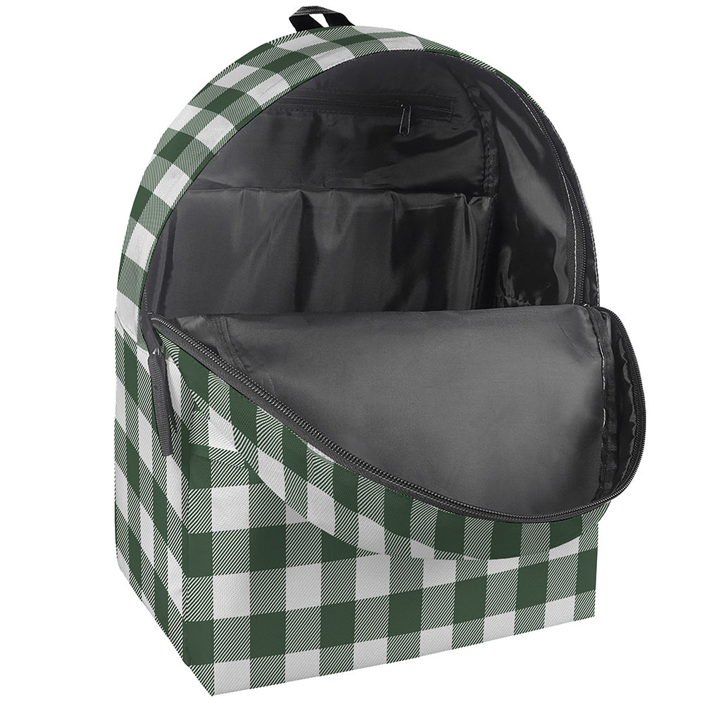 Forest Green Buffalo Check Pattern Print Backpack