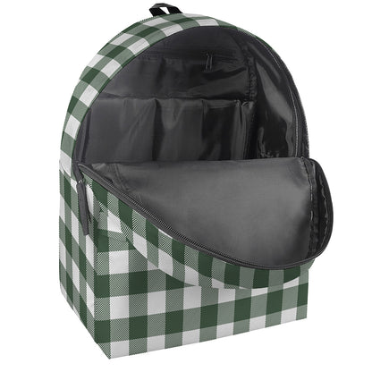 Forest Green Buffalo Check Pattern Print Backpack