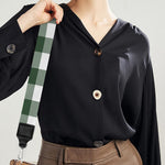Forest Green Buffalo Check Pattern Print Bag Strap