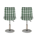 Forest Green Buffalo Check Pattern Print Bar Stool Covers