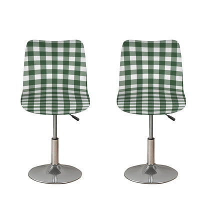 Forest Green Buffalo Check Pattern Print Bar Stool Covers