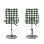 Forest Green Buffalo Check Pattern Print Bar Stool Covers