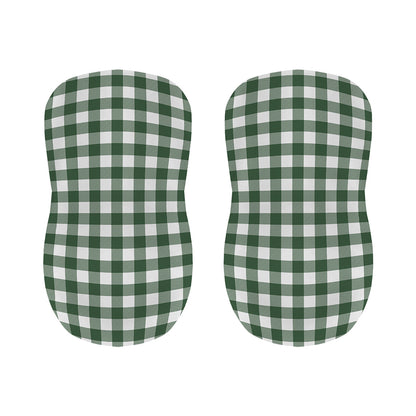 Forest Green Buffalo Check Pattern Print Bar Stool Covers