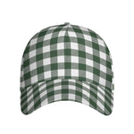Forest Green Buffalo Check Pattern Print Baseball Cap