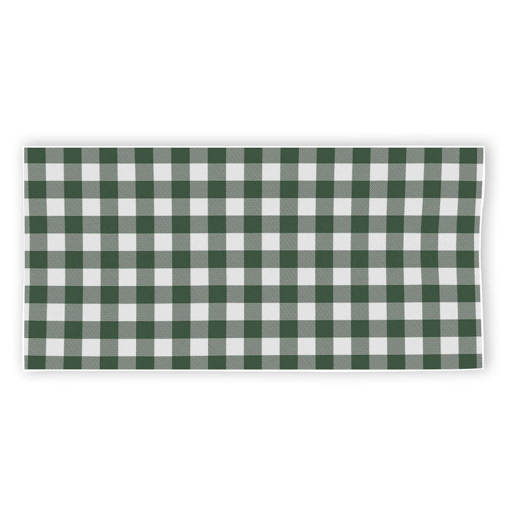 Forest Green Buffalo Check Pattern Print Beach Towel