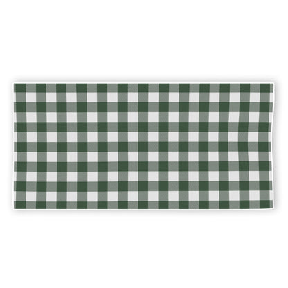 Forest Green Buffalo Check Pattern Print Beach Towel