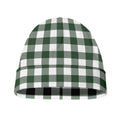 Forest Green Buffalo Check Pattern Print Beanie