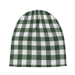 Forest Green Buffalo Check Pattern Print Beanie