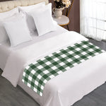 Forest Green Buffalo Check Pattern Print Bed Runner