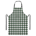 Forest Green Buffalo Check Pattern Print Bib Apron With Pocket