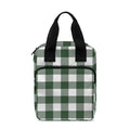 Forest Green Buffalo Check Pattern Print Bible Tote Bag