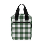Forest Green Buffalo Check Pattern Print Bible Tote Bag