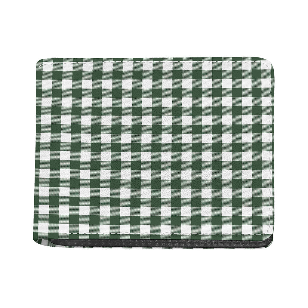 Forest Green Buffalo Check Pattern Print Bifold Wallet