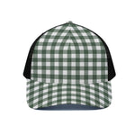 Forest Green Buffalo Check Pattern Print Black Mesh Trucker Cap