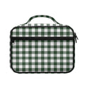 Forest Green Buffalo Check Pattern Print Briefcase Bible Bag