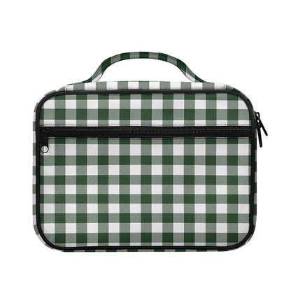 Forest Green Buffalo Check Pattern Print Briefcase Bible Bag