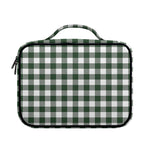 Forest Green Buffalo Check Pattern Print Briefcase Bible Bag