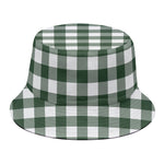 Forest Green Buffalo Check Pattern Print Bucket Hat