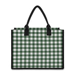 Forest Green Buffalo Check Pattern Print Canvas Tote Bag