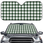 Forest Green Buffalo Check Pattern Print Car Windshield Sun Shade