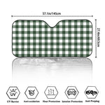 Forest Green Buffalo Check Pattern Print Car Windshield Sun Shade