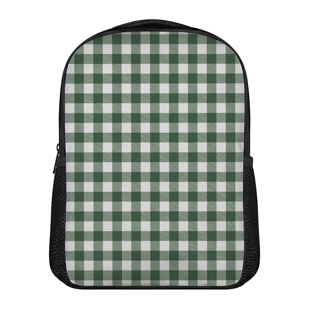 Forest Green Buffalo Check Pattern Print Casual Backpack