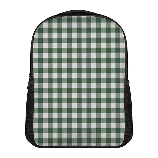 Forest Green Buffalo Check Pattern Print Casual Backpack