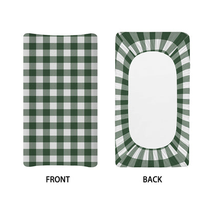 Forest Green Buffalo Check Pattern Print Changing Pad Cover