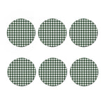 Forest Green Buffalo Check Pattern Print Coaster Set