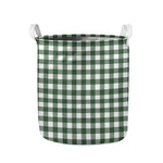 Forest Green Buffalo Check Pattern Print Collapsible Laundry Basket