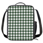 Forest Green Buffalo Check Pattern Print Crossbody Lunch Bag