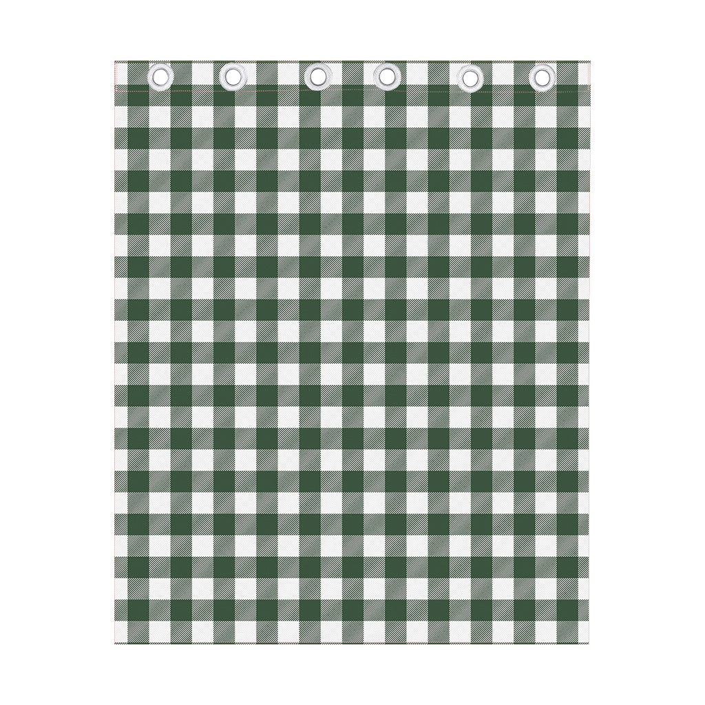 Forest Green Buffalo Check Pattern Print Curtain