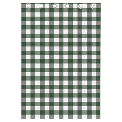 Forest Green Buffalo Check Pattern Print Curtain