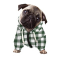 Forest Green Buffalo Check Pattern Print Dog Zip Up Hoodie