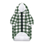 Forest Green Buffalo Check Pattern Print Dog Zip Up Hoodie