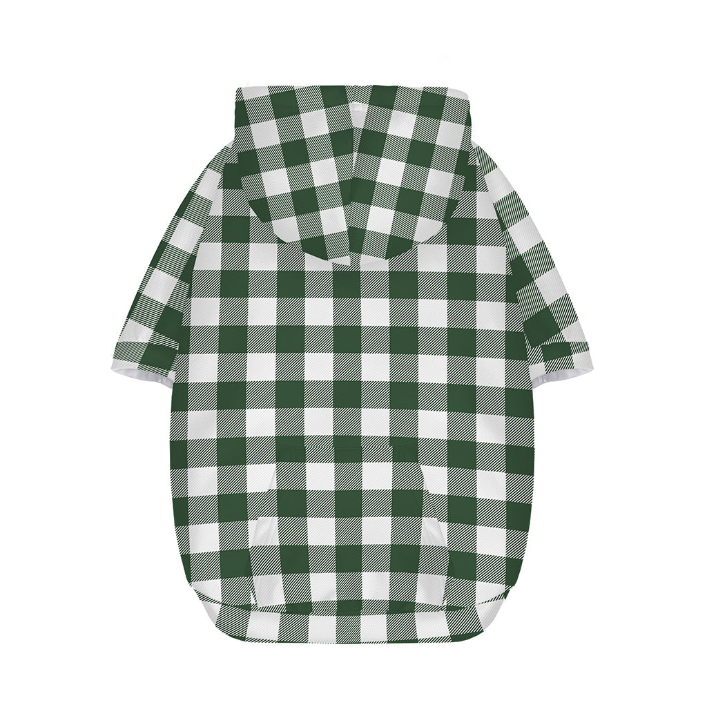 Forest Green Buffalo Check Pattern Print Dog Zip Up Hoodie