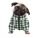 Forest Green Buffalo Check Pattern Print Dog Zip Up Jacket