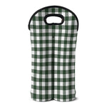 Forest Green Buffalo Check Pattern Print Double Neoprene Wine Tote