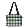 Forest Green Buffalo Check Pattern Print Double Strap Bible Bag