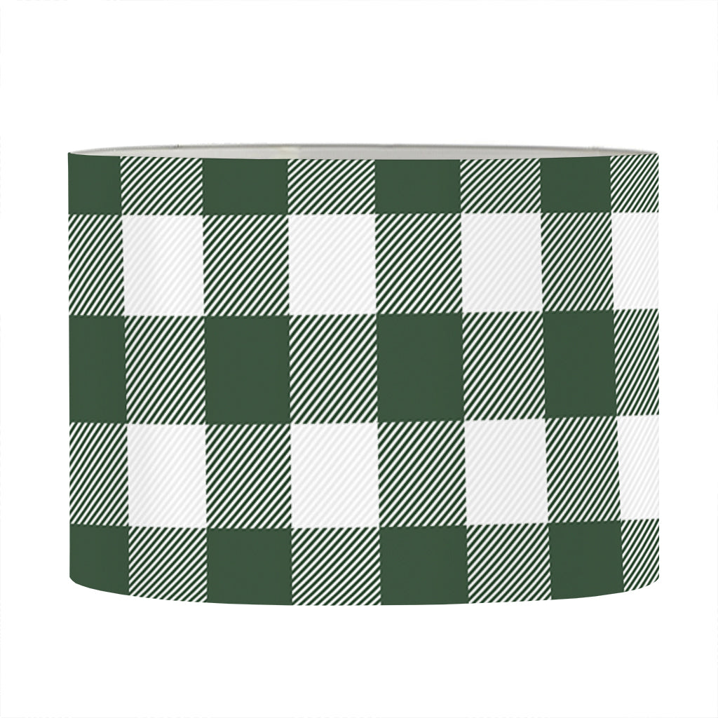 Forest Green Buffalo Check Pattern Print Drum Lamp Shade