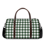 Forest Green Buffalo Check Pattern Print Duffle Bag