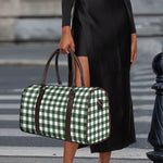 Forest Green Buffalo Check Pattern Print Duffle Bag