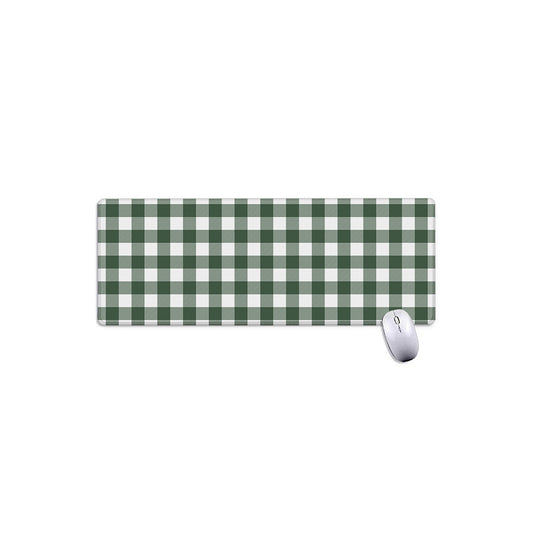 Forest Green Buffalo Check Pattern Print Extended Mouse Pad