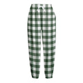 Forest Green Buffalo Check Pattern Print Fleece Lined Knit Pants
