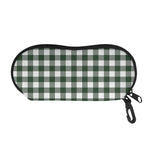 Forest Green Buffalo Check Pattern Print Glasses Case