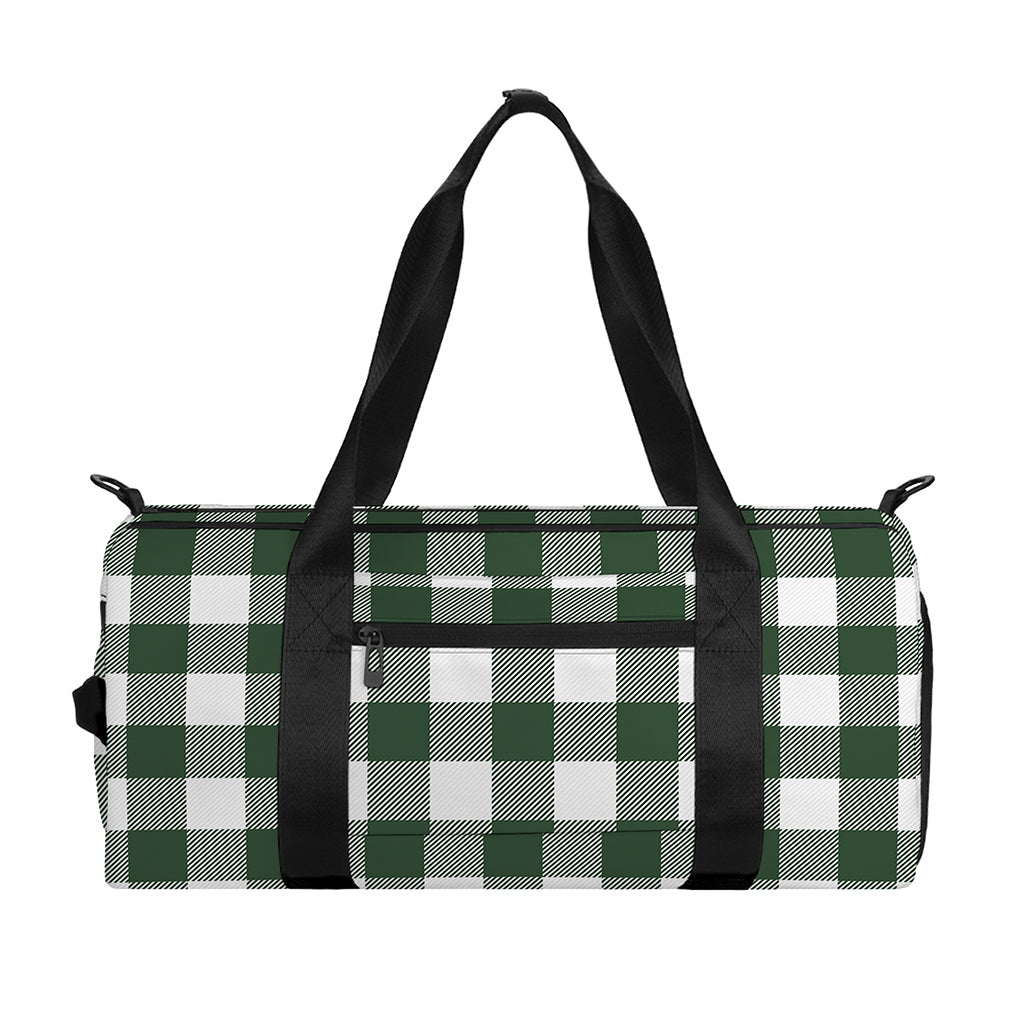 Forest Green Buffalo Check Pattern Print Gym Bag